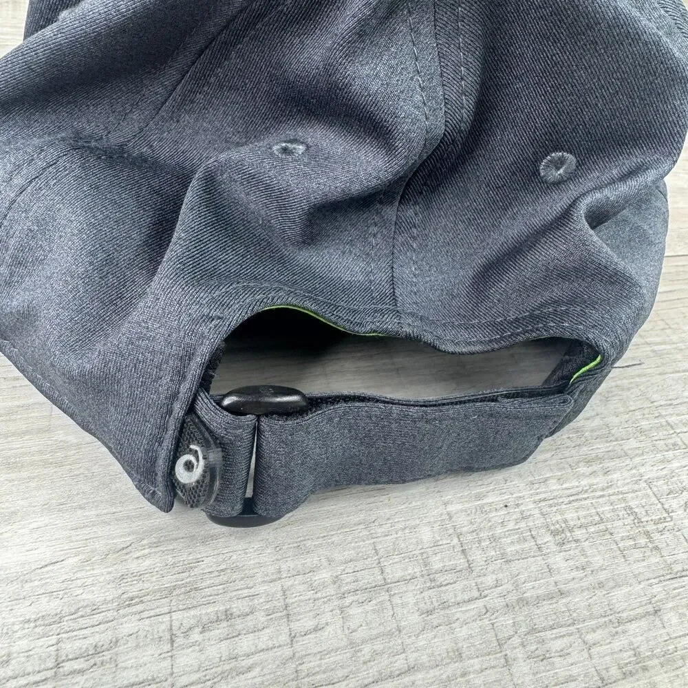 ASICS Train Sana Baseball Cap Unisex One Size Charcoal Gray Logo Strapback Hat